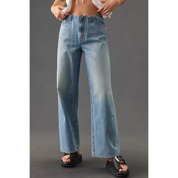 NWT MOTHER The Tucked Under Spinner High-Rise Wide-Leg Jeans Size 28 in Oh Snap - Picture 2 of 10